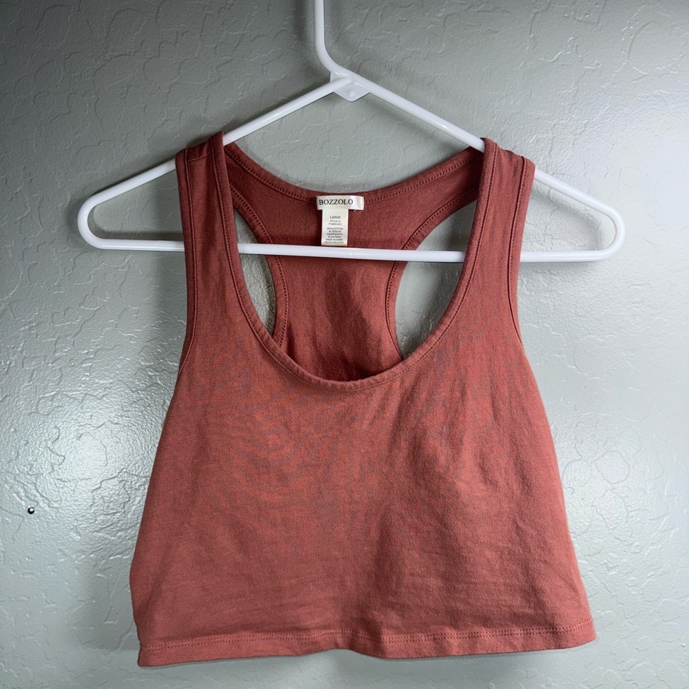 Bozzolo Rust Racerback Cropped Tank Y2K Basic
